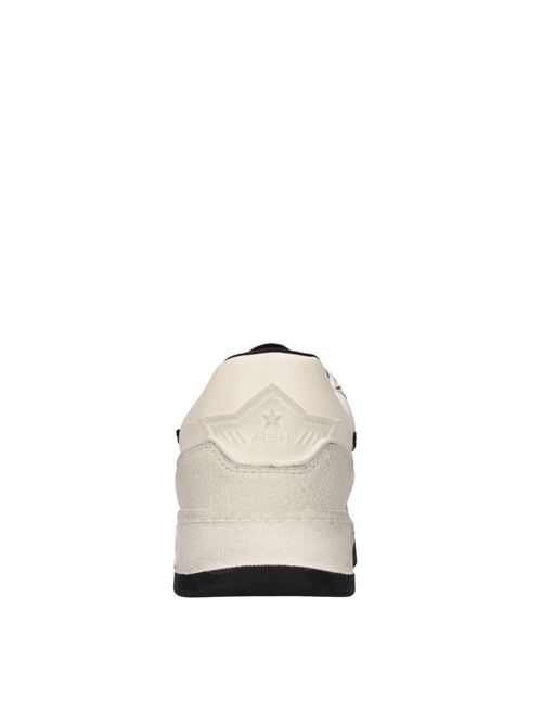 Sneakers modello BLAKE in pelle ASH | BLAKE TUMBLED LEATHER-ROUNDER GLITTERBIANCO-NERO-ARGENTO